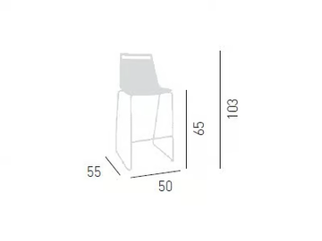 AKAMI ST 65 - Sled base high technopolymer stool by GABER - view 3