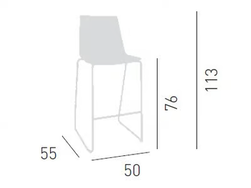 AKAMI IST 75 - Sled base high upholstered stool by GABER - view 3
