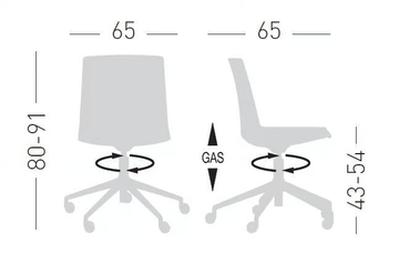AKAMI IT5R - Swivel upholstered chair with castors by GABER - view 3