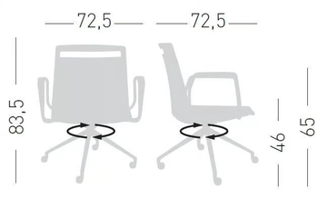 AKAMI UR BR - Swivel chair with castors with armrests by GABER - view 3