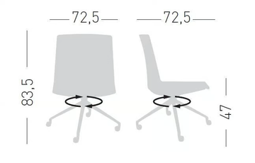 AKAMI IUR - Upholstered chair with castors by GABER - view 3