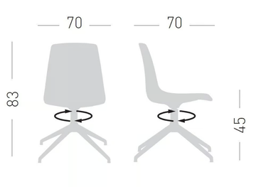 ALHAMBRA LIE - Swivel upholstered with 4-spoke base chair by GABER - view 3