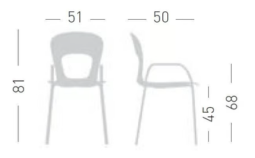 BLOG TB - Stackable chair with armrests by GABER - view 3