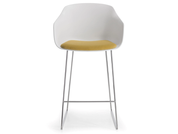 DAME - Sled base high stool with integrated cushion by GABER - view 2