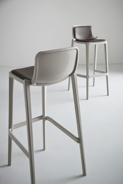 ISIDORO I66/76 - High upholstered stool with back by GABER - view 3
