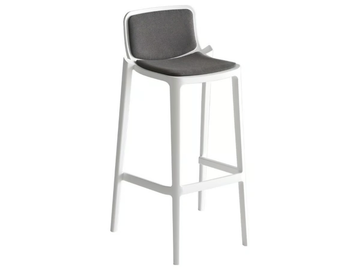 ISIDORO I66/76 - High upholstered stool with back by GABER - view 2