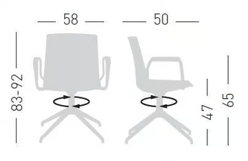 JUBEL IL BR - Trestle-based upholstered office chair with armrests by GABER - view 3