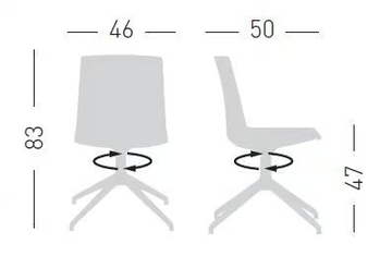 JUBEL IL - Trestle-based upholstered office chair by GABER - view 3