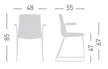 JUBEL ISS - Sled base upholstered chair with armrests by GABER - view 3