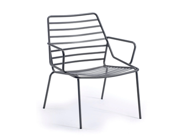 LINK LOUNGE - Garden painted metal easy chair with armrests by GABER - view 2