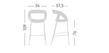MOEMA ST 75 - High technopolymer stool with footrest by GABER - view 3