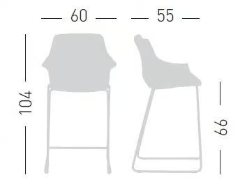 MORE ST 66 - Sled base high stool with armrests by GABER - view 3