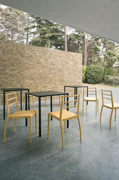 SIMPLY - Stackable square metal table by GABER - view 3