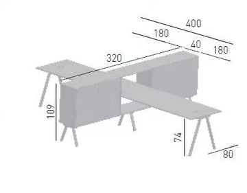 WORKSTATION 2027 X - Multiple wooden office desk with shelves by GABER - view 3