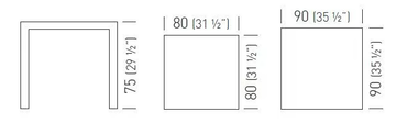 SPACE - Square aluminium table by GABER - view 3
