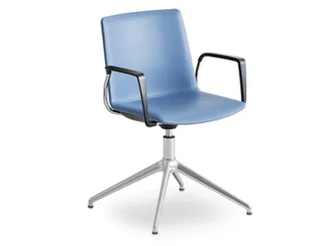JUBEL IL BR - Trestle-based upholstered office chair with armrests by GABER - view 2