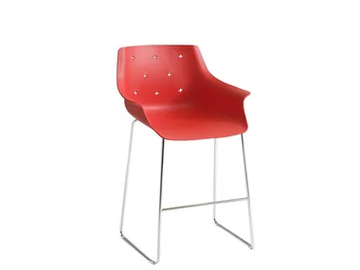 MORE ST 66 - Sled base high stool with armrests by GABER - view 2