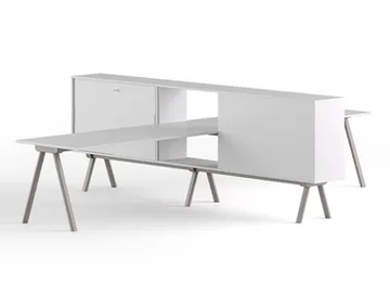 WORKSTATION 2027 X - Multiple wooden office desk with shelves by GABER - view 2