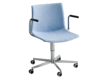 KANVAS T5R BR FRONT - Height-adjustable upholstered office chair with armrests by GABER - view 2