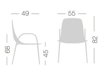 ALHAMBRA TB - Stackable technopolymer chair with armrests by GABER - view 3