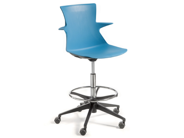 Tema HS O5R - Technopolymer stool with castors height-adjustable by GABER - view 2