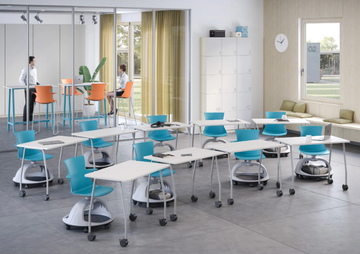 Tema HS O5R - Technopolymer stool with castors height-adjustable by GABER - view 3