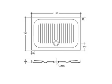 H6 - FLAT - 75 x 110 - Anti-slip rectangular shower tray by GALASSIA - view 3