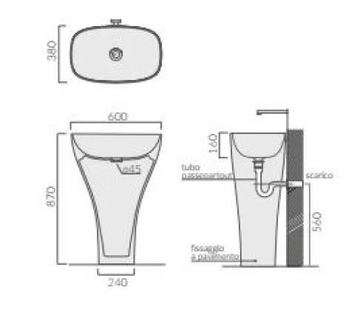 MONOLITE 7304 - Freestanding ceramic washbasin by GALASSIA - view 3