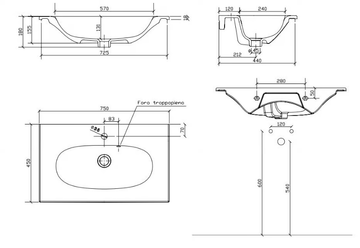 ERGO 7101 - Ceramic washbasin by GALASSIA - view 3