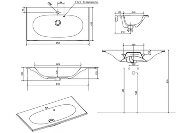 ERGO 7102 - Single ceramic washbasin by GALASSIA - view 3
