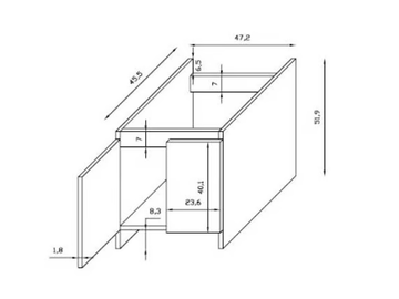 ISIDE 60 - Laundry room cabinet with hinged doors by GALASSIA - view 3