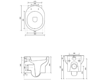 M2 46 - Wall-hung ceramic toilet by GALASSIA - view 3