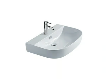 M2 - 70 CM - Single wall-mounted ceramic washbasin by GALASSIA - view 2