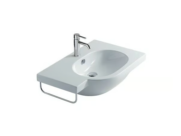 M2 - 75 CM DX - Wall-mounted ceramic washbasin by GALASSIA - view 2