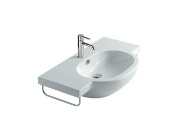 M2 - 85 CM - Wall-mounted ceramic washbasin by GALASSIA - view 2