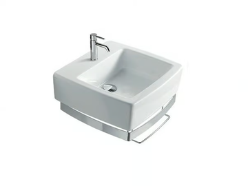 SA.02 50 - Rectangular ceramic washbasin with towel rail by GALASSIA - view 2