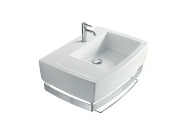 SA.02 70 SX - Rectangular ceramic washbasin with towel rail by GALASSIA - view 2