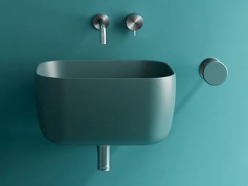 LOLA - Wall-mounted rectangular ceramic washbasin by GALASSIA - view 2