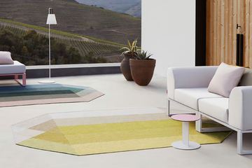 DIAMOND PINK-YELLOW - Recycled PET rug with geometric shapes by GAN - view 3