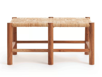 ROOTS DOUBLE STOOL 03 - Low stool in acacia and jute wood by GAN - view 3