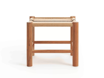 ROOTS SINGLE STOOL 01 - Low stool in acacia and jute wood by GAN - view 3