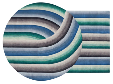 ROUND MIRAGE BLUE - Handmade wool rug by GAN - view 2