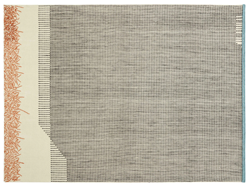 BACKSTITCH CALM BRICK - Striped rectangular handmade wool rug by GAN - view 2