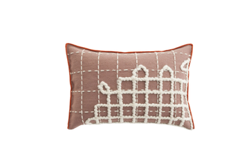 BANDAS A - Rectangular hand embroidered wool cushion by GAN - view 2