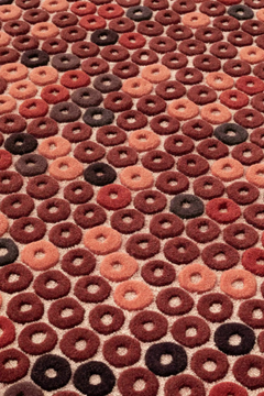 CHIMOS RED - Rectangular handmade wool rug with geometric shapes by GAN - view 3