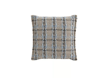 GARDEN LAYERS BLUE - Check square outdoor polypropylene cushion by GAN - view 2