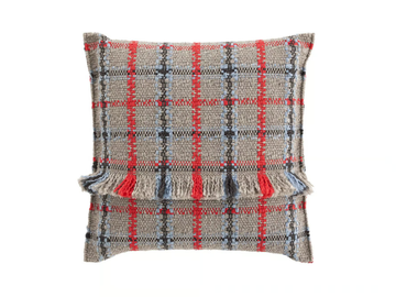 GARDEN LAYERS BLUE - Square tartan outdoor polypropylene cushion by GAN - view 2