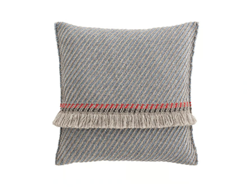 GARDEN LAYERS BLUE - Striped square outdoor polypropylene cushion by GAN - view 2