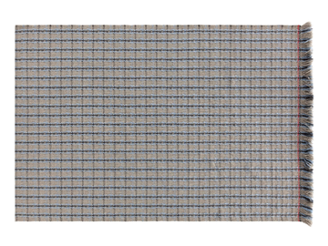 GARDEN LAYERS CHECKS. BLUE - Rectangular polypropylene outdoor rugs with geometric shapes by GAN - view 2