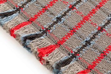 GARDEN LAYERS TARTAN. BLUE - Rectangular polypropylene outdoor rugs with geometric shapes by GAN - view 3